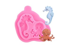 Molde silicona caballito y pulpo